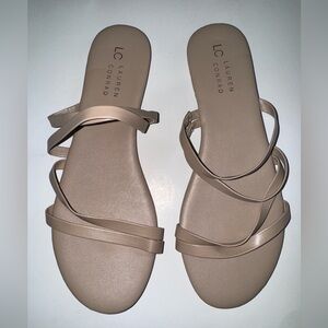 LC Lauren Conrad Beige Strappy Sandals